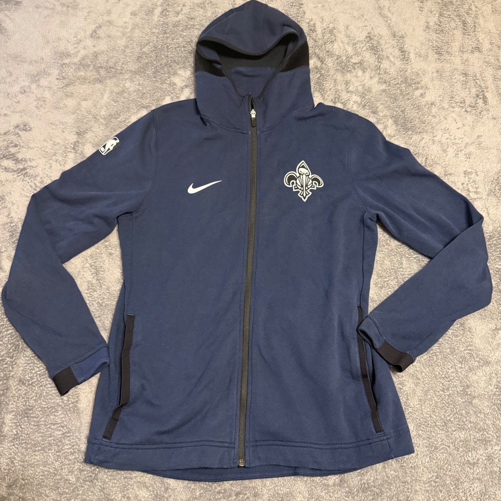 Nike Dri-FIT NBA New Orleans Pelicans Full Zip Hoodie Navy Blue Men's L‎